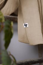 Adjustable Curtain + Clip Rings - Double Plain Cotton Gauze - Gaïa - Twine