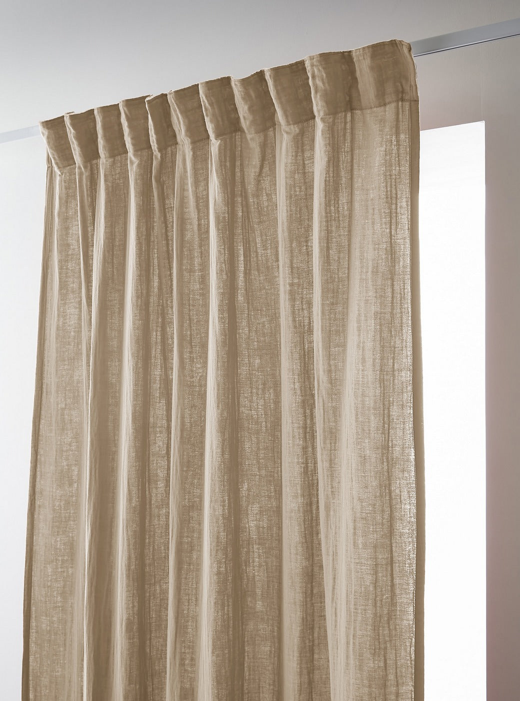 Ruffled Curtain - Double Plain Cotton Gauze - Gaïa - Twine