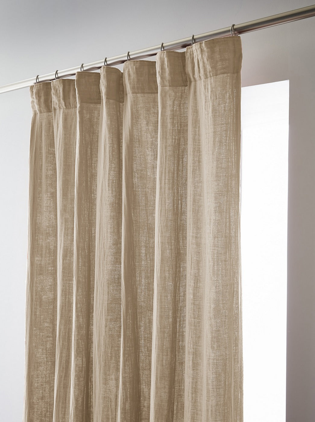Ruffled Curtain - Double Plain Cotton Gauze - Gaïa - Twine