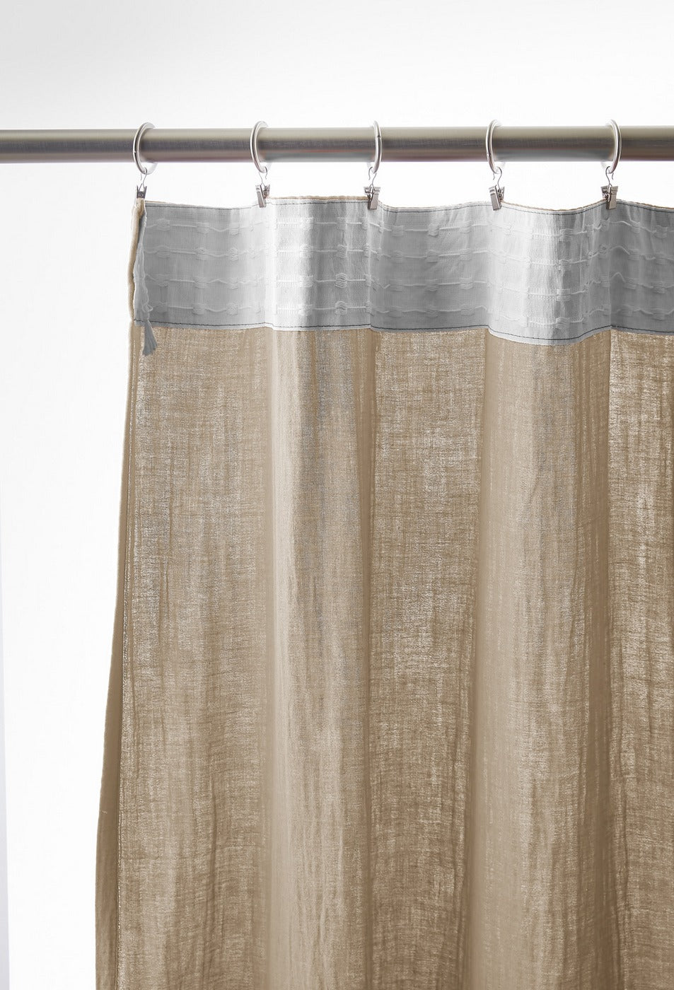 Ruffled Curtain - Double Plain Cotton Gauze - Gaïa - Twine