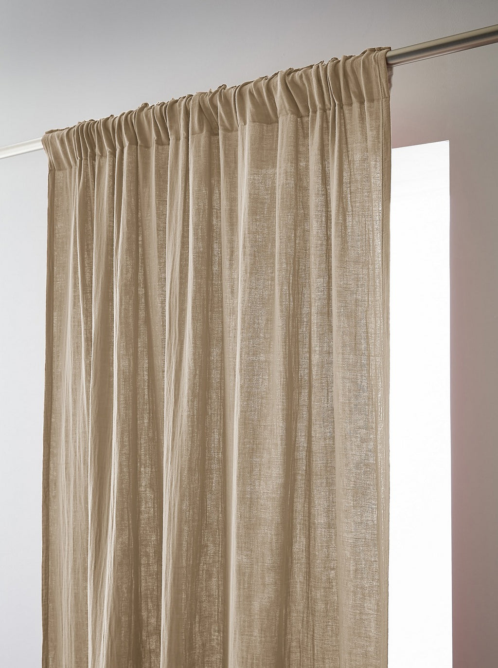 Ruffled Curtain - Double Plain Cotton Gauze - Gaïa - Twine