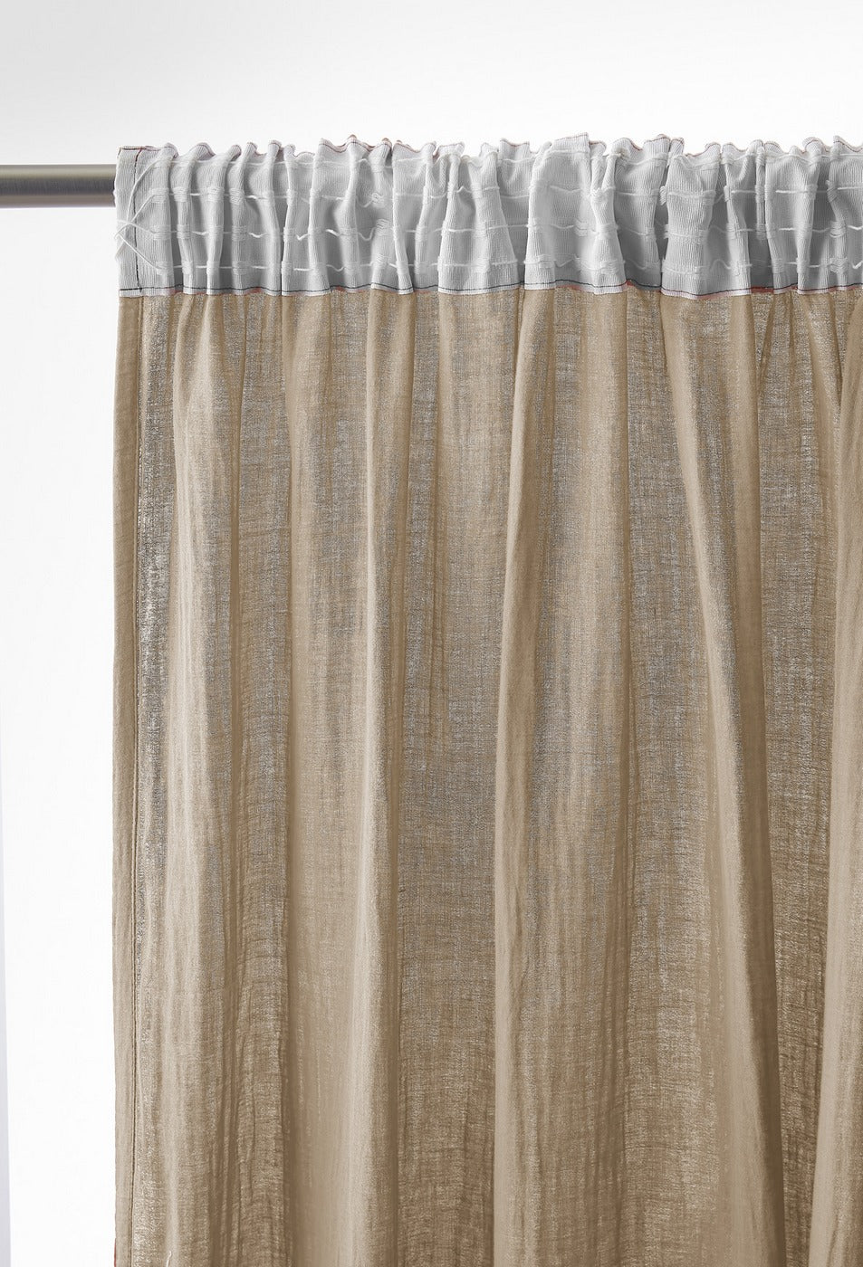 Ruffled Curtain - Double Plain Cotton Gauze - Gaïa - Twine