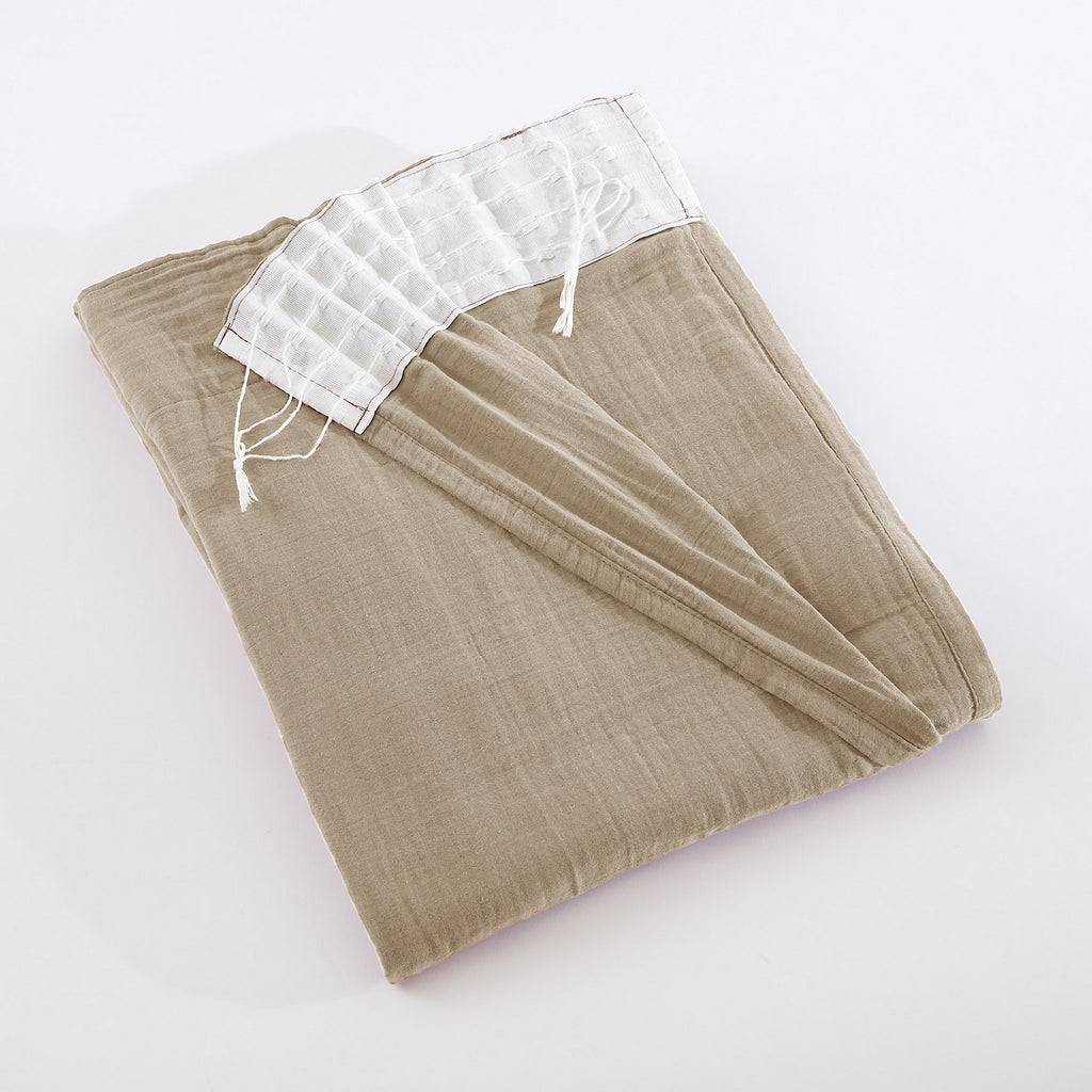 Ruffled Curtain - Double Plain Cotton Gauze - Gaïa - Twine