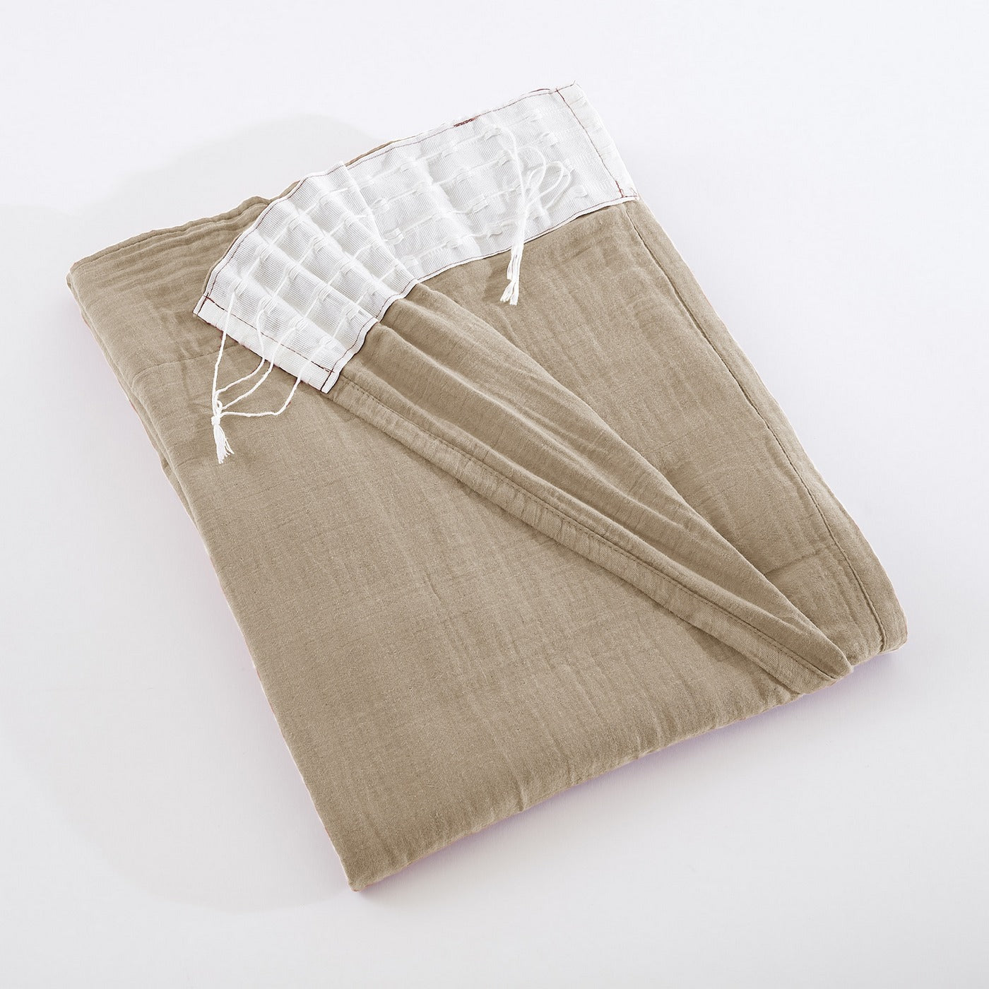Ruffled Curtain - Double Plain Cotton Gauze - Gaïa - Twine
