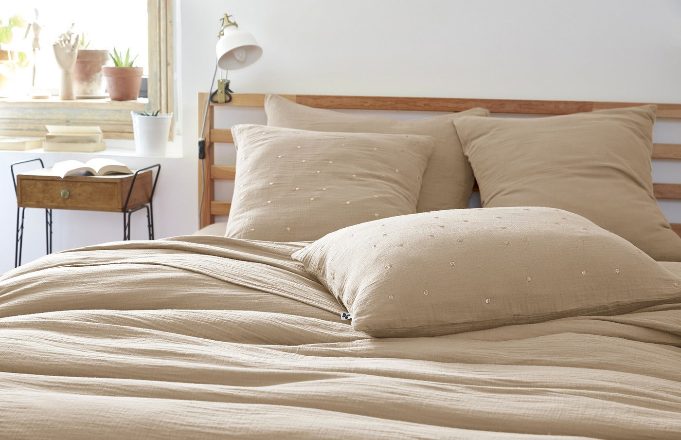 Gaïa - Funda De Almohada - Doble Gasa De Algodón - Chic Cuerda