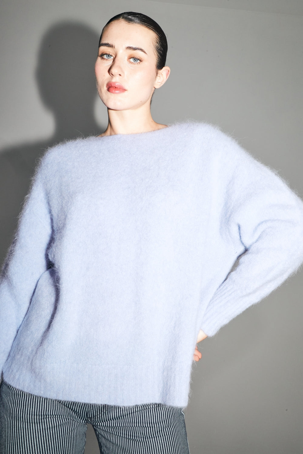 Tejido Gabrielle Baby Alpaca Azul Lavanda Hecho en Italia