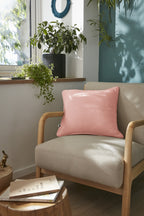 Gaïa - Coussin Déhoussable Avec Passepoil - Double Gaze De Coton Unie - Rose Pêche