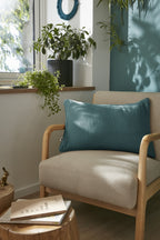 Gaïa - Coussin Déhoussable Avec Passepoil - Double Gaze De Coton Unie - Canard