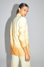 The Ema Linen Blazer With Tie And Dye Checks Made In Italy