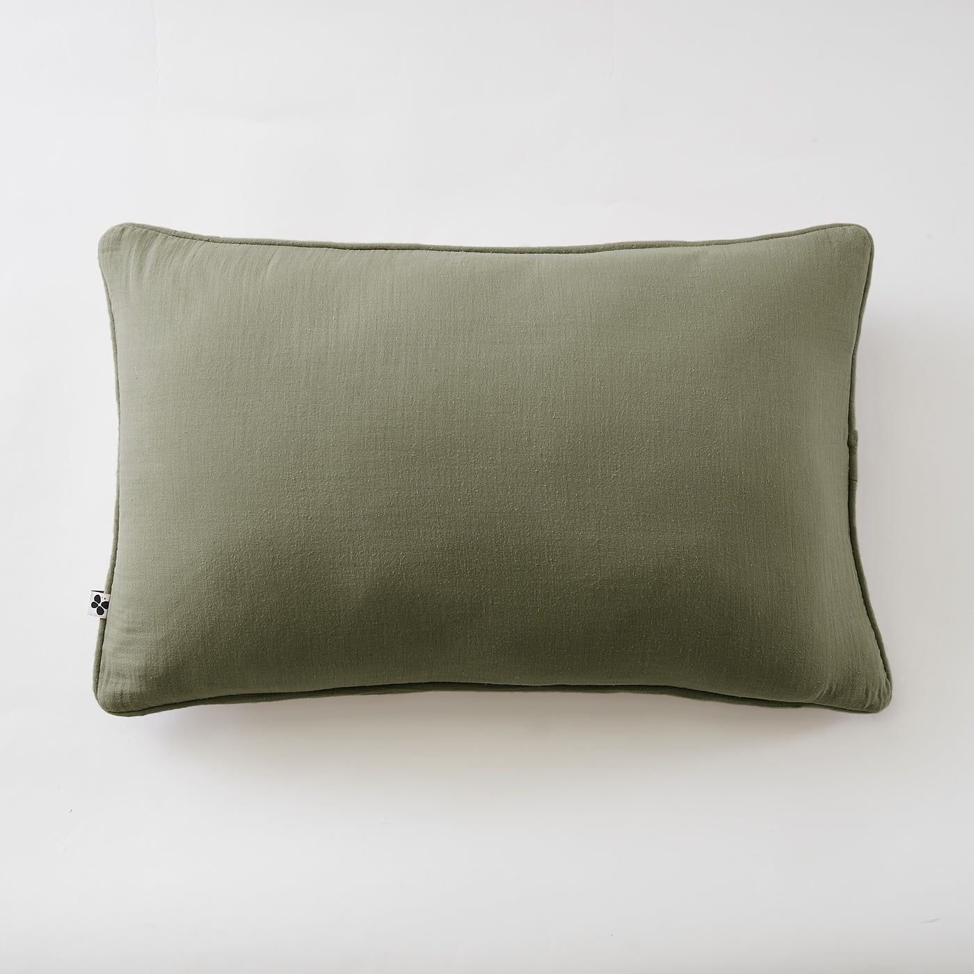 Gaïa - Coussin Déhoussable Avec Passepoil - Double Gaze De Coton Unie - Romarin