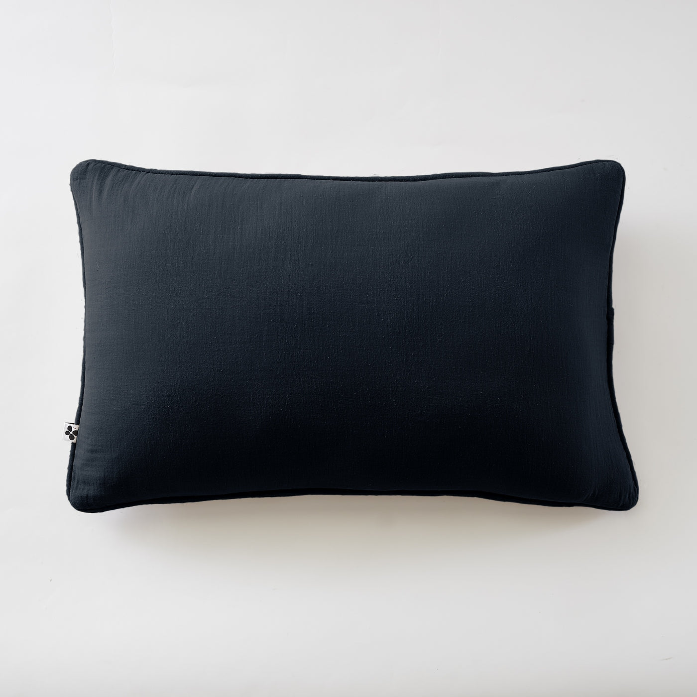Gaïa - Coussin Déhoussable Avec Passepoil - Double Gaze De Coton Unie - Minuit
