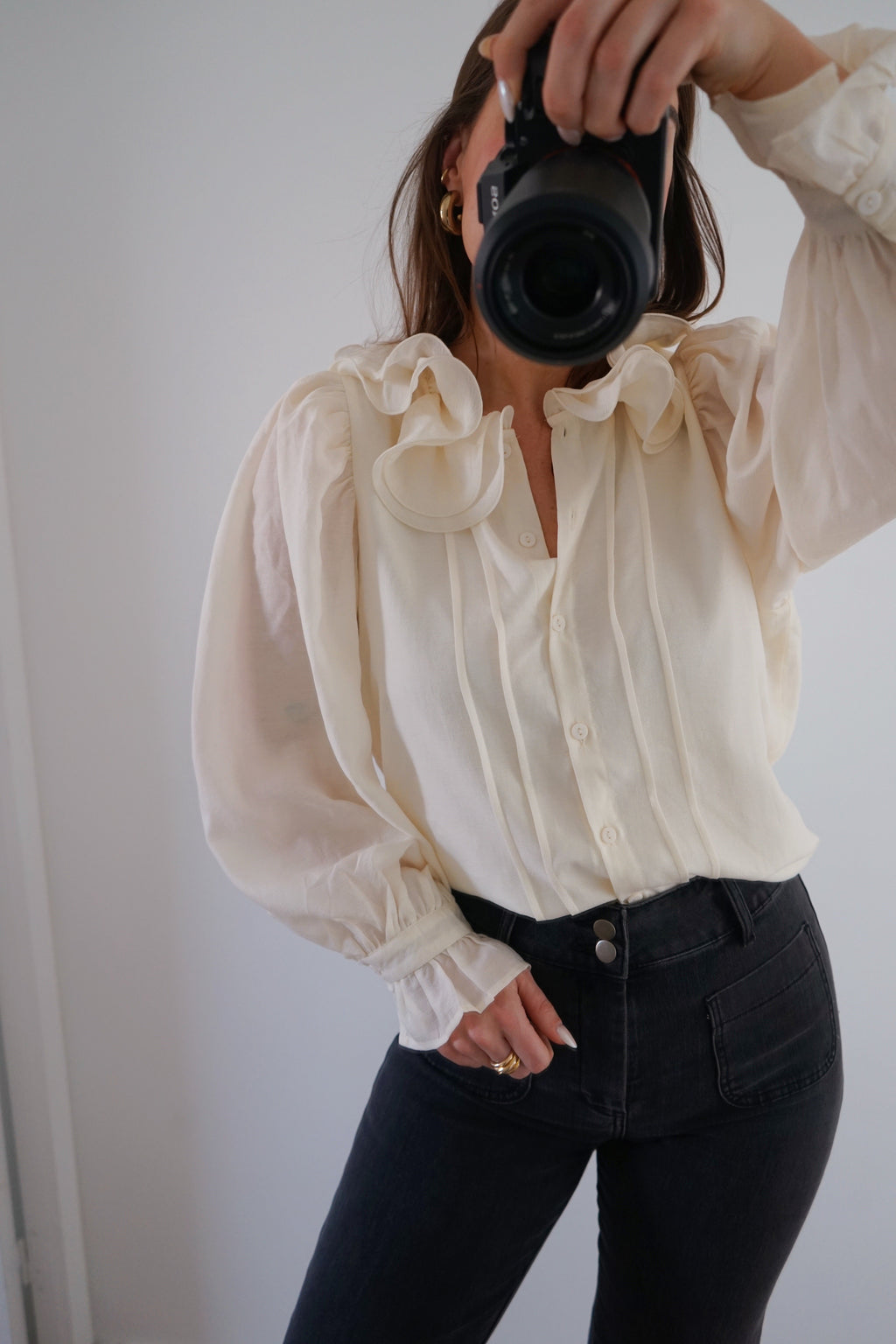 Brown Blouse Ecru