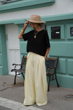 Chelsea Wide Leg Pants - Yellow