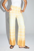 Yves Linen Trousers With Tie And Dye Checks