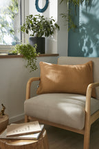 Gaïa - Coussin Déhoussable Avec Passepoil - Double Gaze De Coton Unie - Camel