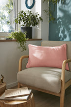 Gaïa - Coussin Déhoussable Avec Passepoil - Double Gaze De Coton Unie - Rose Pêche