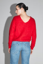 Punto Romy Baby Alpaca Rojo Intenso Hecho en Italia