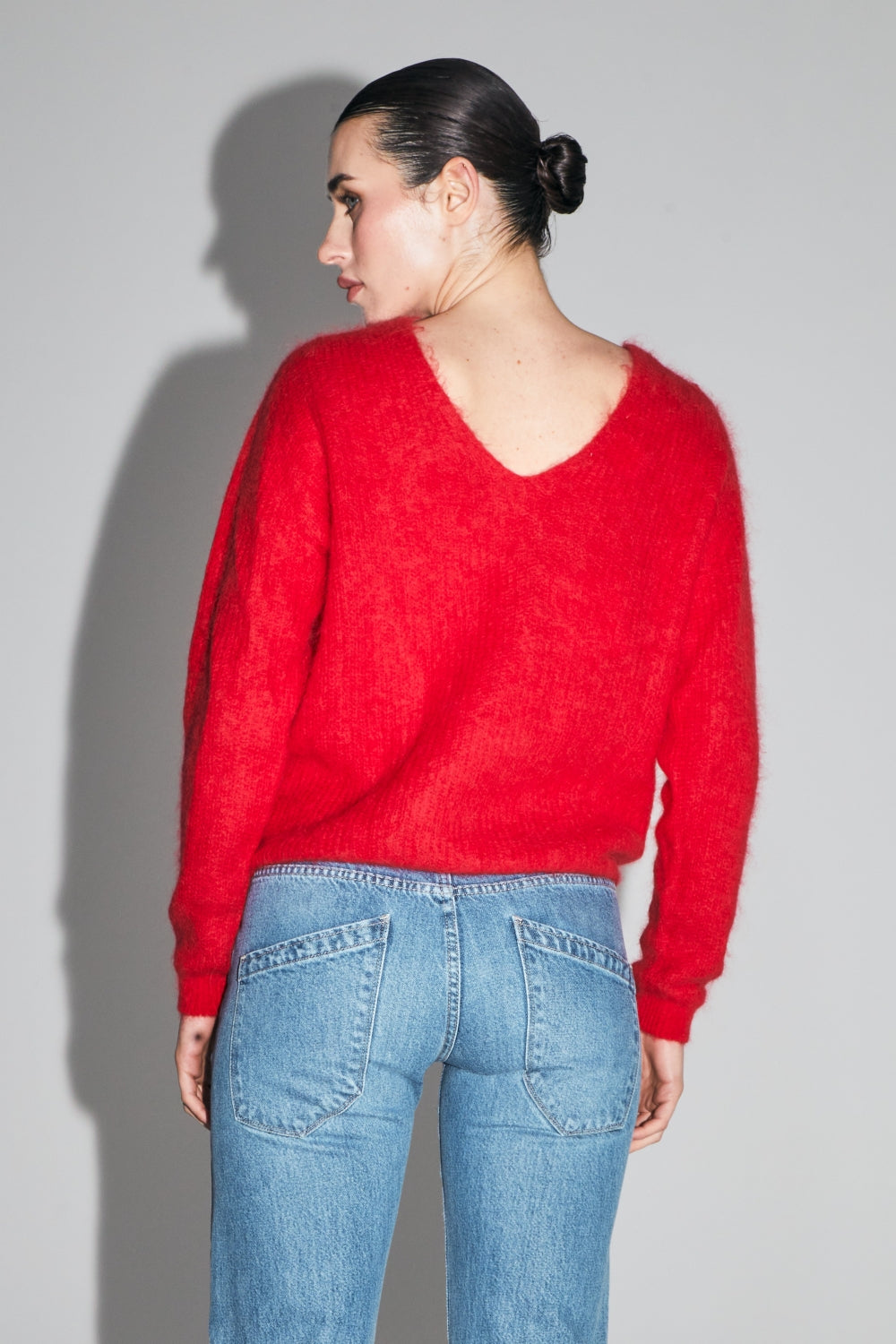 Punto Romy Baby Alpaca Rojo Intenso Hecho en Italia