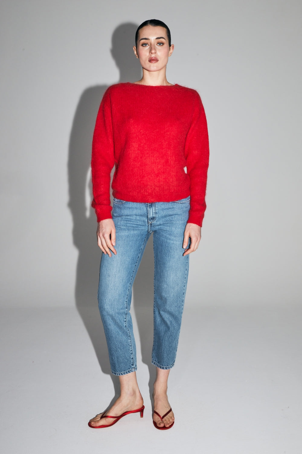 Punto Romy Baby Alpaca Rojo Intenso Hecho en Italia