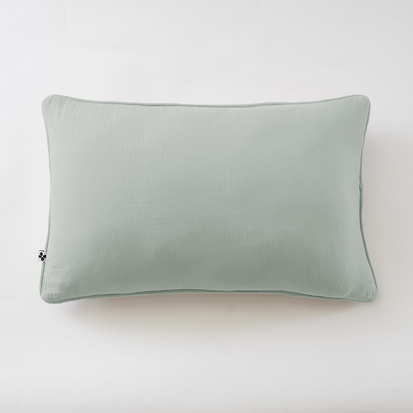 Gaïa - Removable-Cover Cushion with Piping - Double Plain Cotton Gauze - Eucalyptus