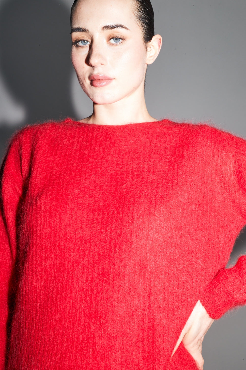 Punto Romy Baby Alpaca Rojo Intenso Hecho en Italia