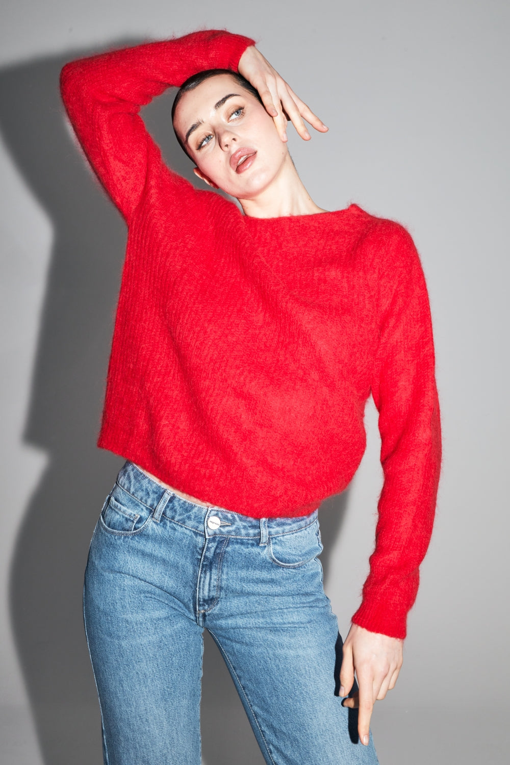 Punto Romy Baby Alpaca Rojo Intenso Hecho en Italia