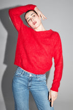 Punto Romy Baby Alpaca Rojo Intenso Hecho en Italia