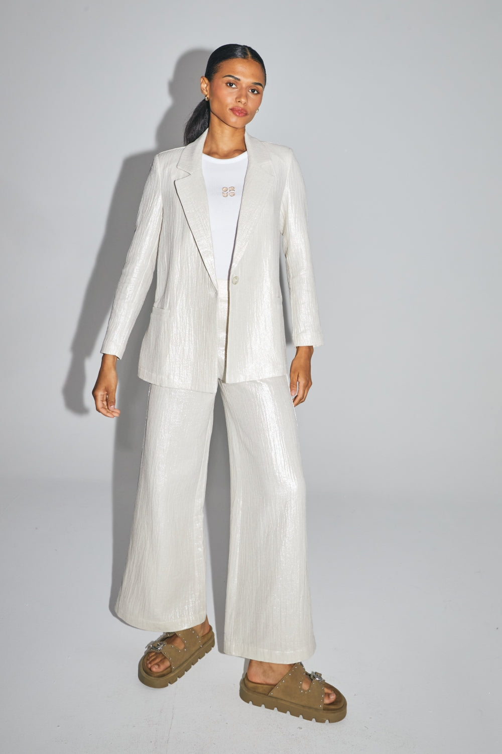 The Jimmy Blazer In Textured Shiny Organic Cotton