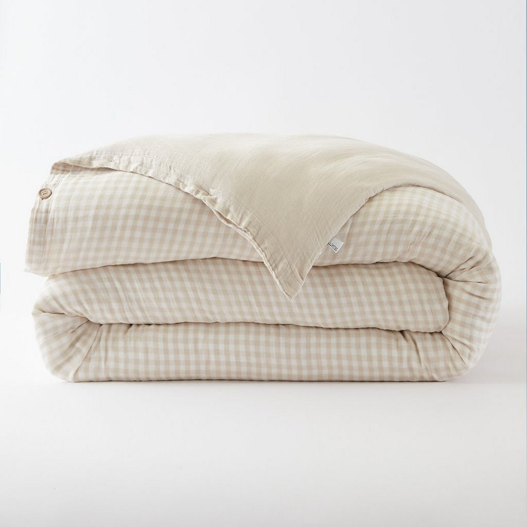 Vickie - Reversible Duvet Cover - Yarn-Dyed Cotton Gauze - Pampa