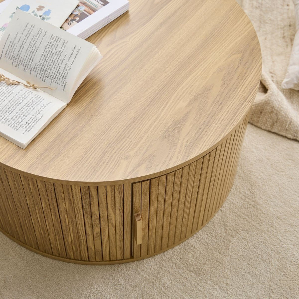 Ernest - Round Coffee Table with Storage