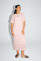 The Annalize Striped Openwork Knit Dress Cala