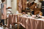 Soline - Rectangular Tablecloth - Washed Linen - Old Rose