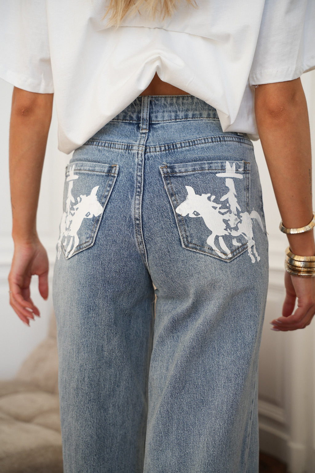 Meryl Printed Jeans - Blue
