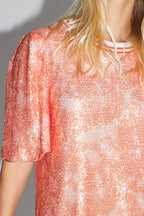 The Poppy Blouse With Orange Sequins