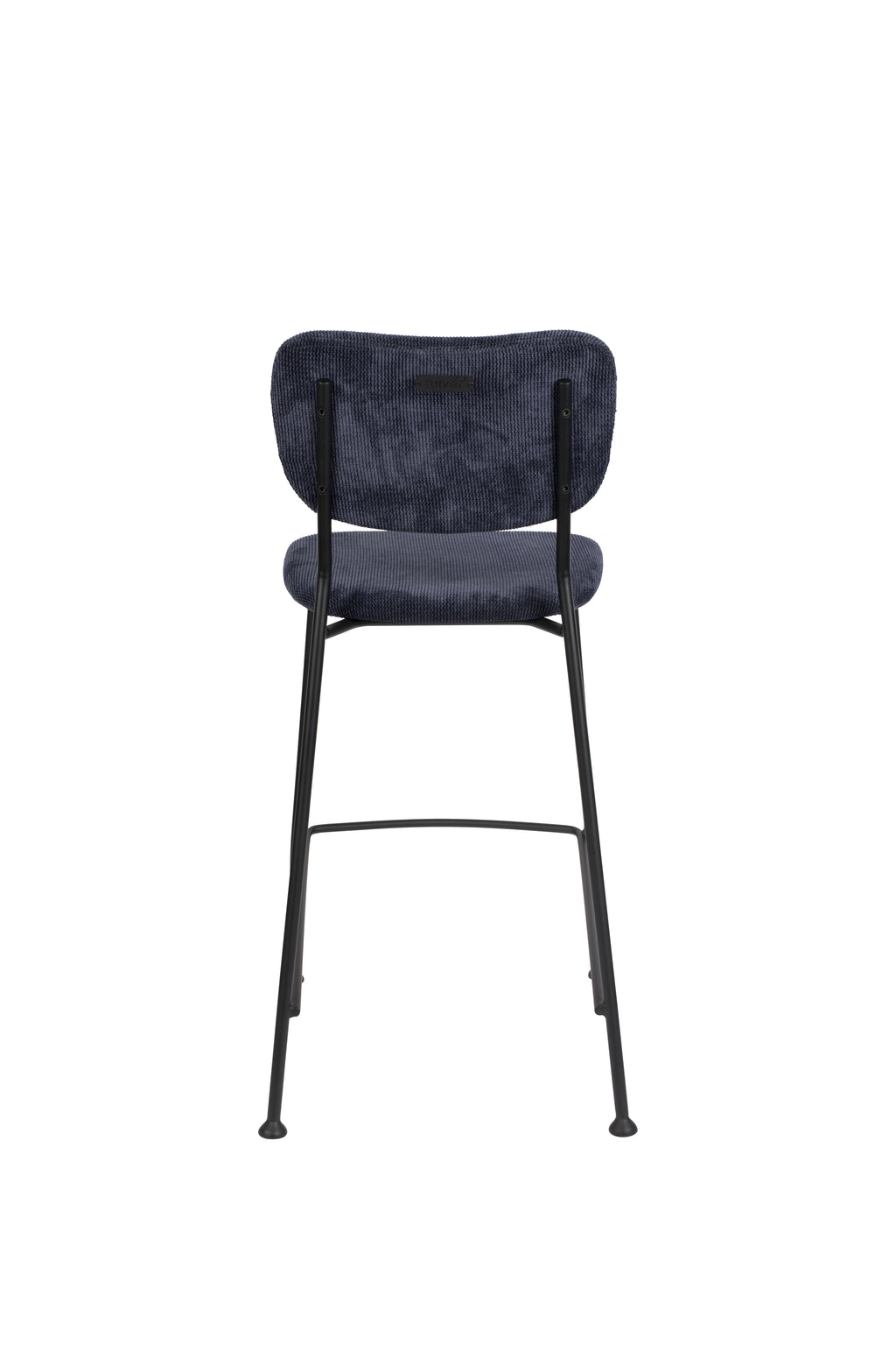 Benson 64,5 cm - Juego de 2 taburetes de bar y mostrador - Tela - Azul oscuro