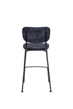 Benson 64,5 cm - Juego de 2 taburetes de bar y mostrador - Tela - Azul oscuro