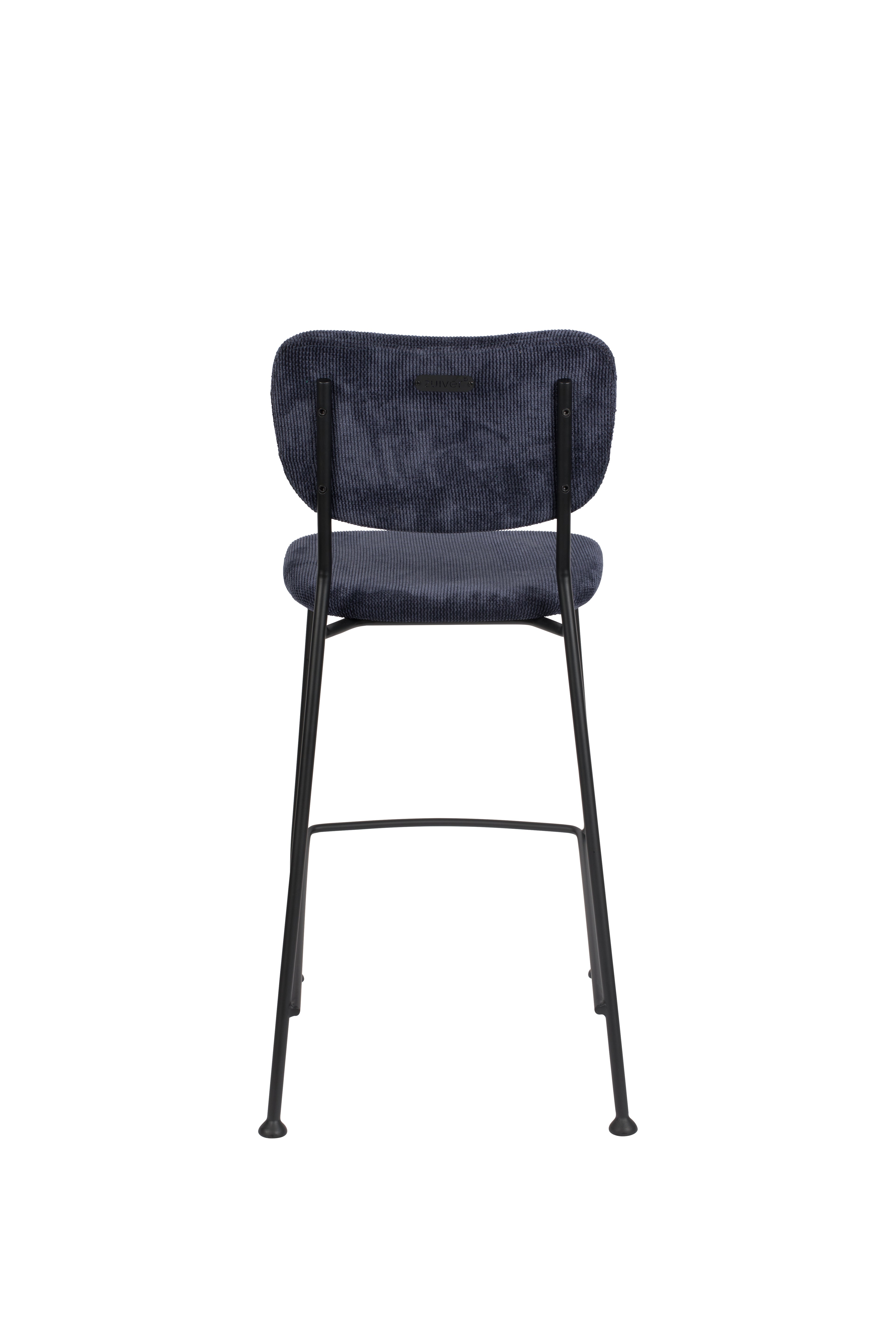 Benson 64,5 cm - Juego de 2 taburetes de bar y mostrador - Tela - Azul oscuro