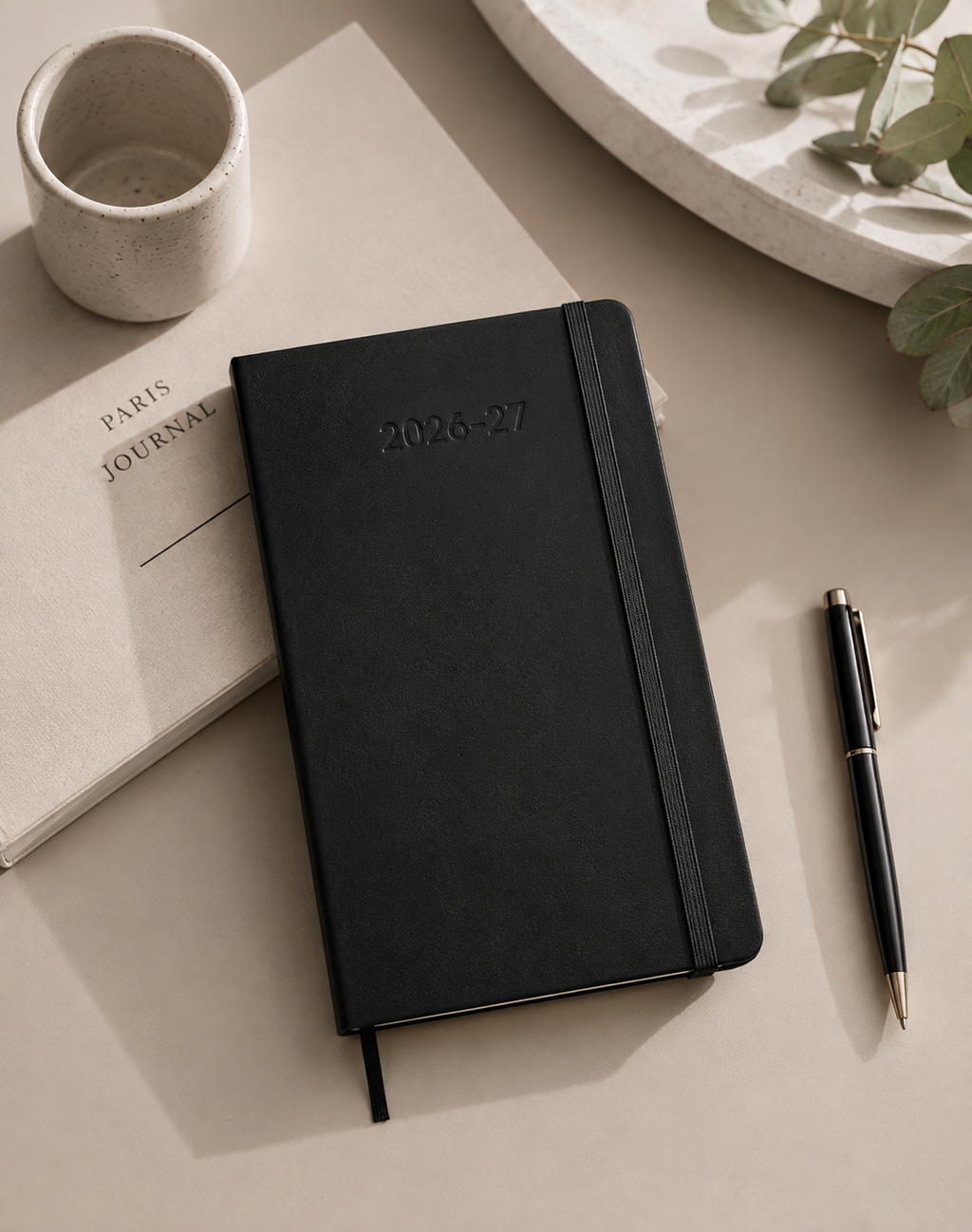 Agenda 18 Mois Classique Pocket 9X14 - Carnet Hebdomadaire - Noir