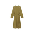 Robe Plissée Ceinture À Nouer