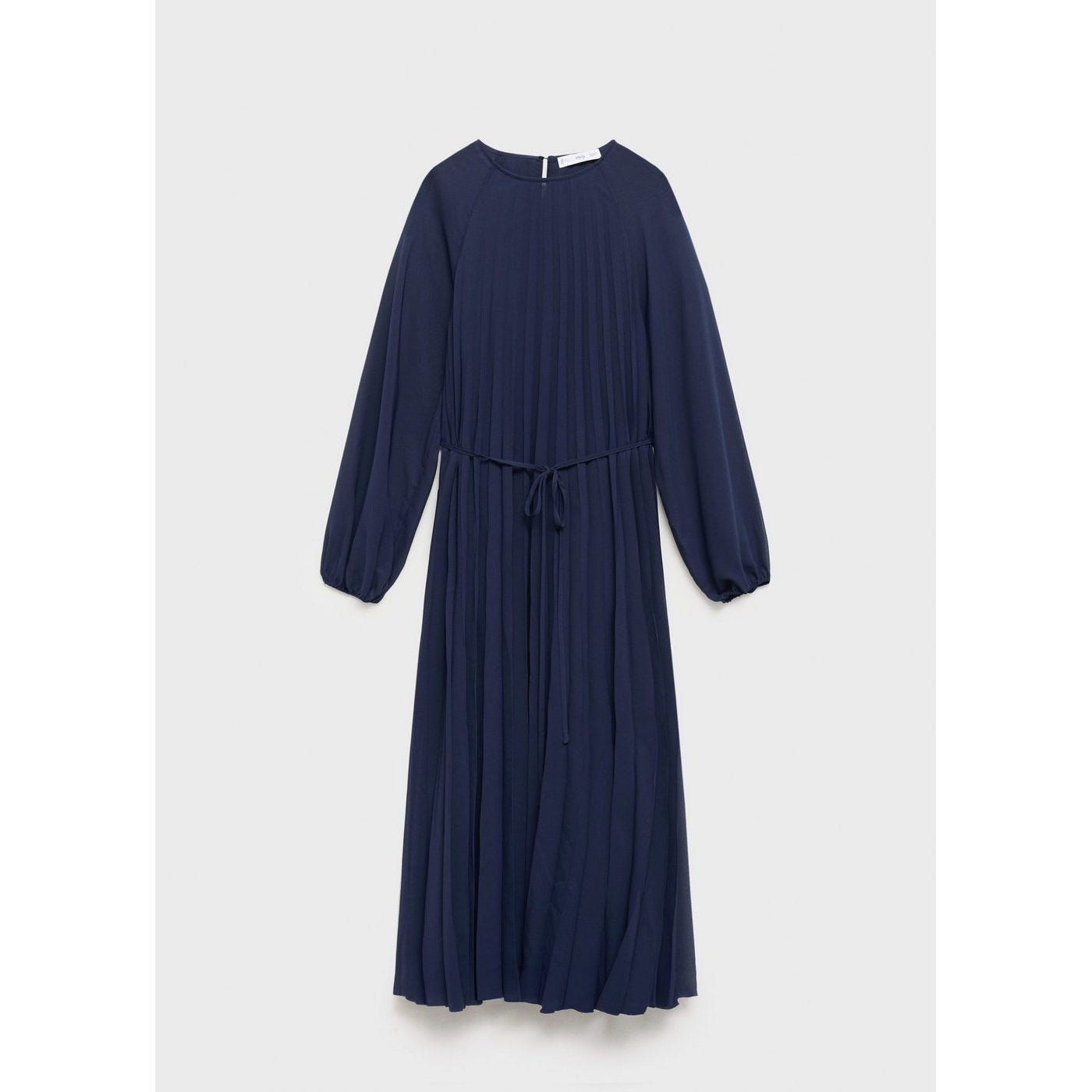 Robe Plissée Ceinture À Nouer