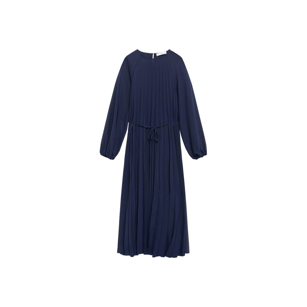 Robe Plissée Ceinture À Nouer