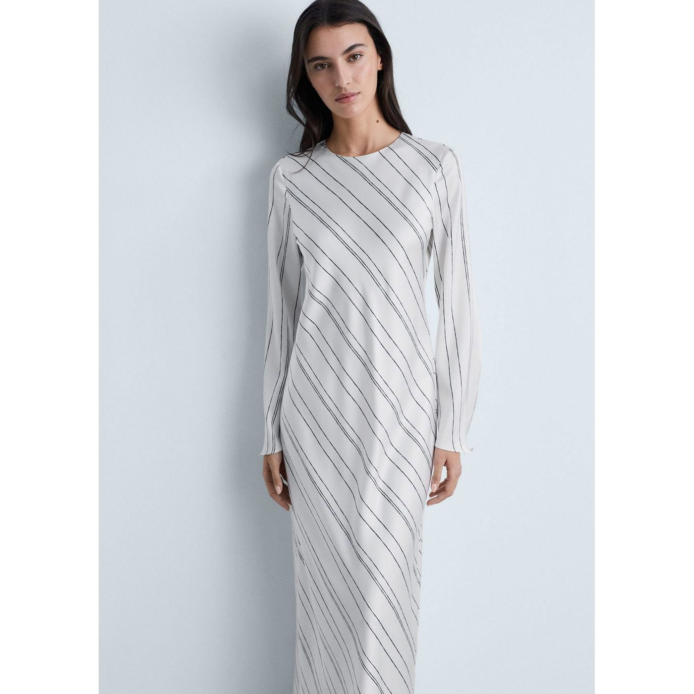 Robe À Rayures Satinée