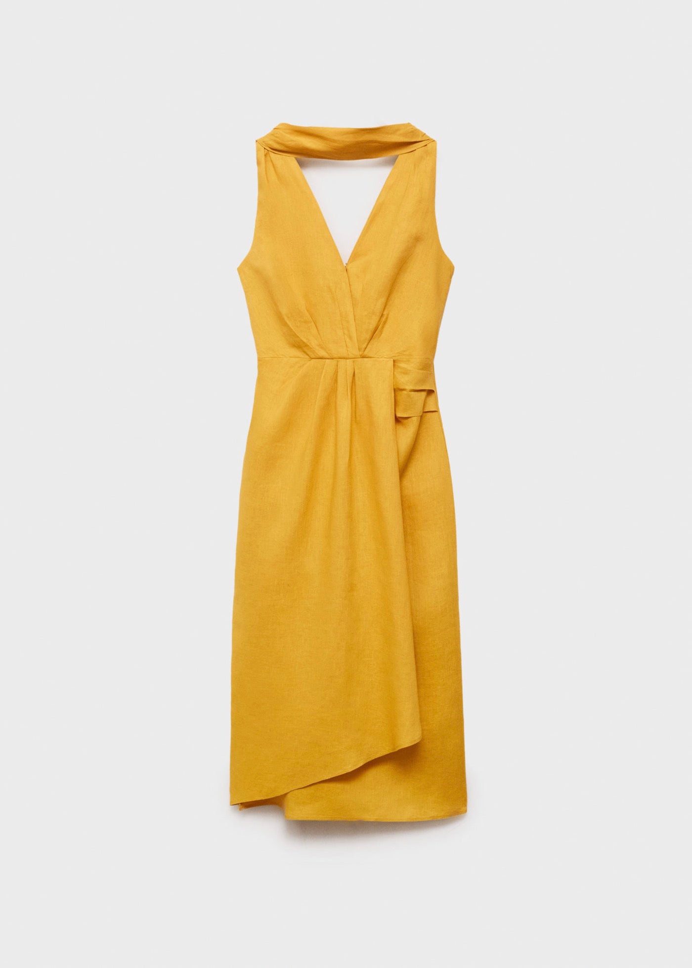 Robe Midi Plissée En Lin