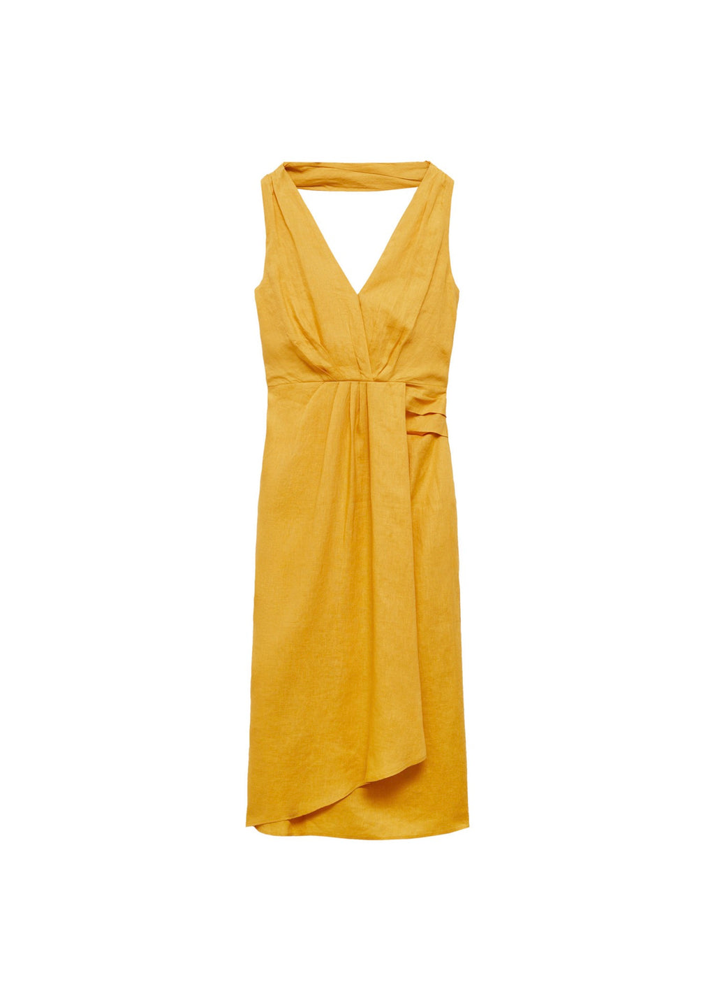 Robe Midi Plissée En Lin