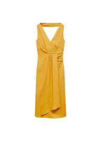 Robe Midi Plissée En Lin