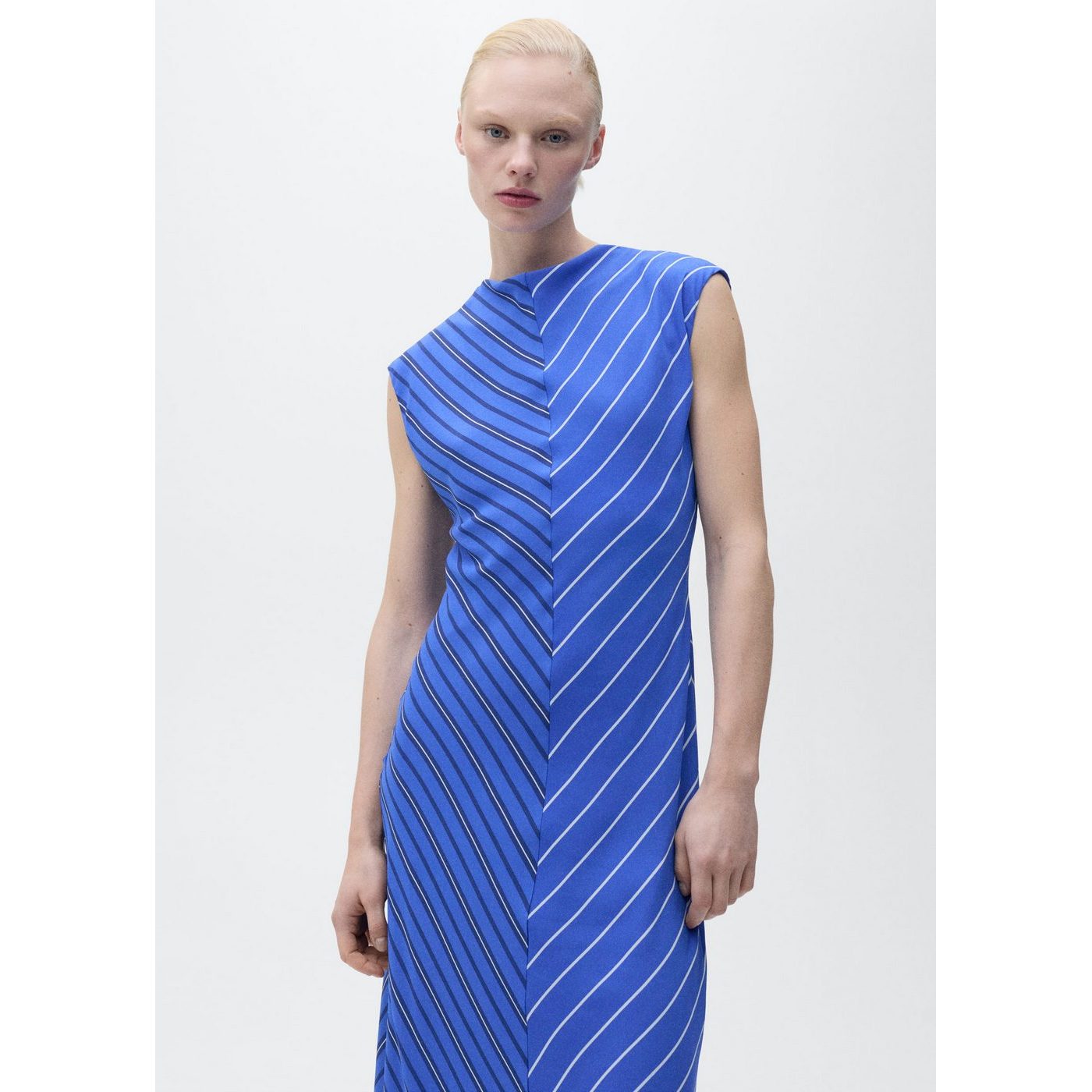 Robe Évasée Rayures Combinées