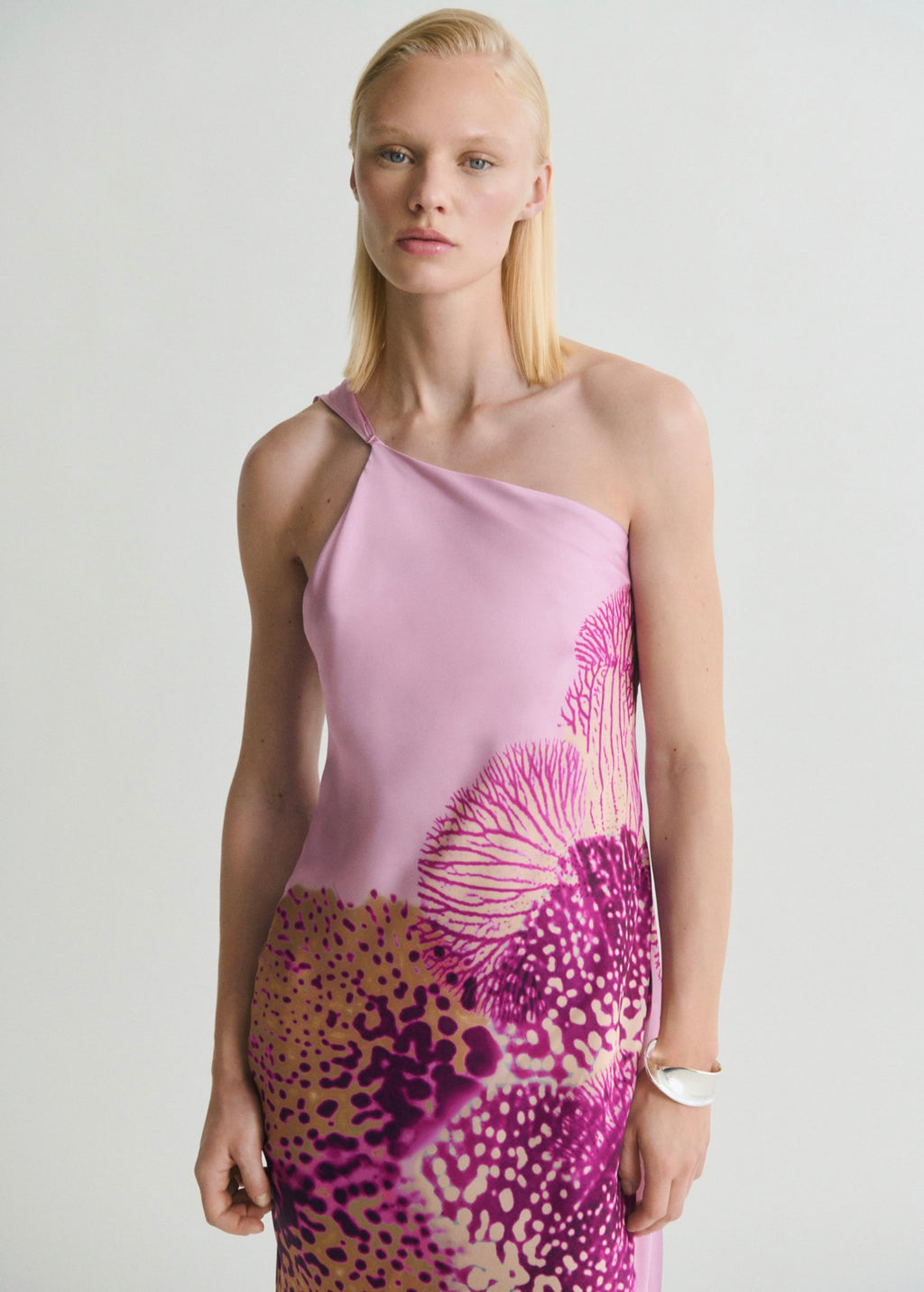 Robe Satinée Foulard À Imprimé Fleuri