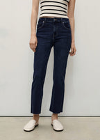 Jean Sienna Flare Crop - Dark Blue
