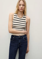 Jean Sienna Flare Crop - Dark Blue