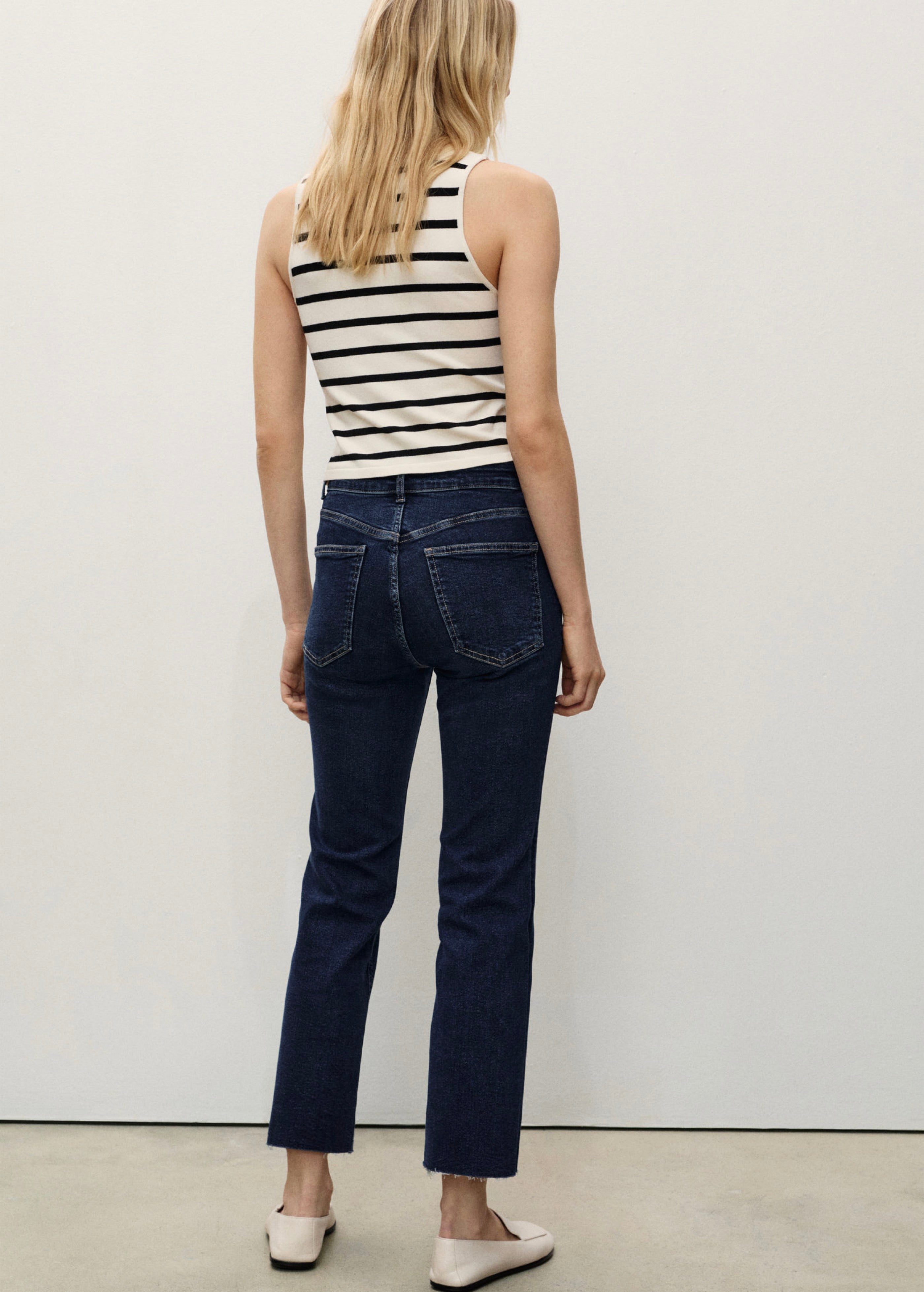 Jean Sienna Flare Crop - Dark Blue